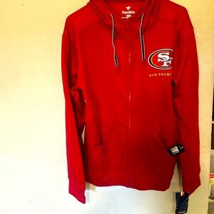 49ers red zip up hoodie